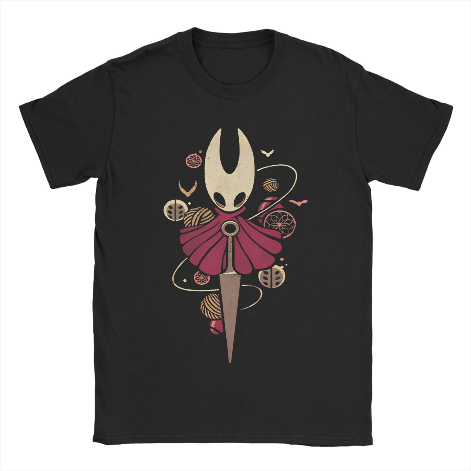 Retro Gaming T Shirts - ホロウナイトシルクソングホーネット Tシャツ男性綿ヴィンテージ Tシャツラウンドカラーアドベンチャーゲーム Tシャツ半袖衣類ギフト