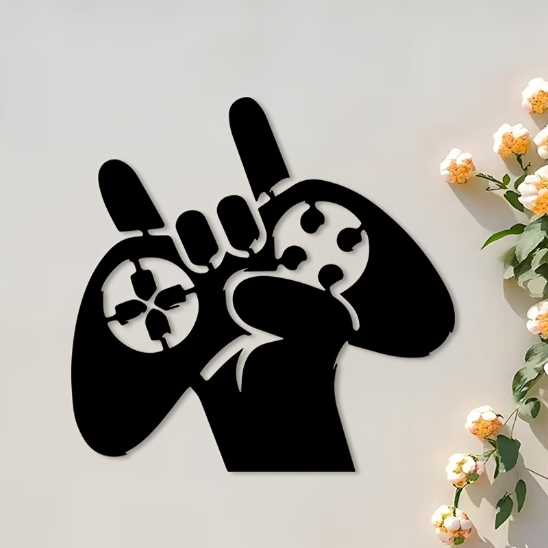 Retro Gaming Gifts - レトロゲームハンドメタルウォールアートアイアンコントローラースタチューマルーラルノスタルジックデコレーション、ゲーマーの洞窟、オフィス、誕生日プレゼントに