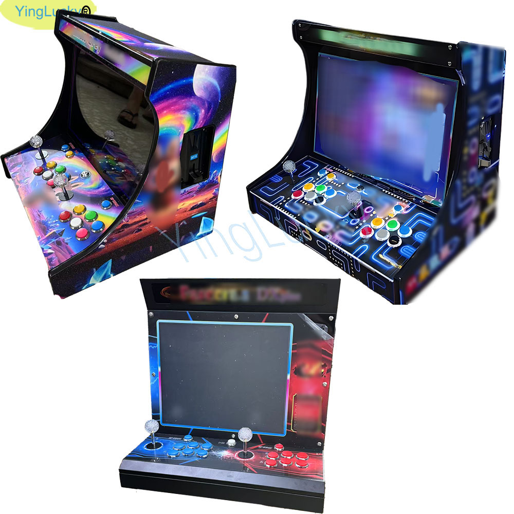 Retro Gaming Cabinet - 2人用アーケードビデオゲームコンソール、22/19/17インチLCDバートップ、SAGA DX 26800 in 1コインアクセプター、ジョイスティックボタン搭載、TV接続可能