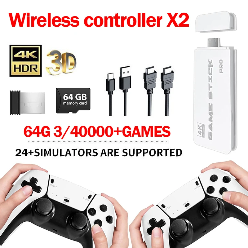 Retro Gaming Game Stick - M15 4K TVゲームスティック 64GB内蔵 3/40000+ レトロゲームコンソール