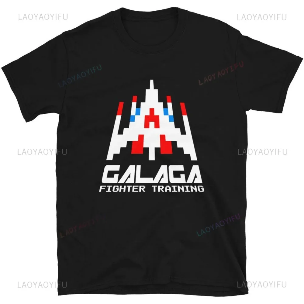 Retro Gaming Space - アーケードガレガガ-男性用ヴィンテージトップス,ビデオゲーム,スペースゲームスペース,エイリアン,原宿スタイル,レトロ,カジュアル,80s, 70s
