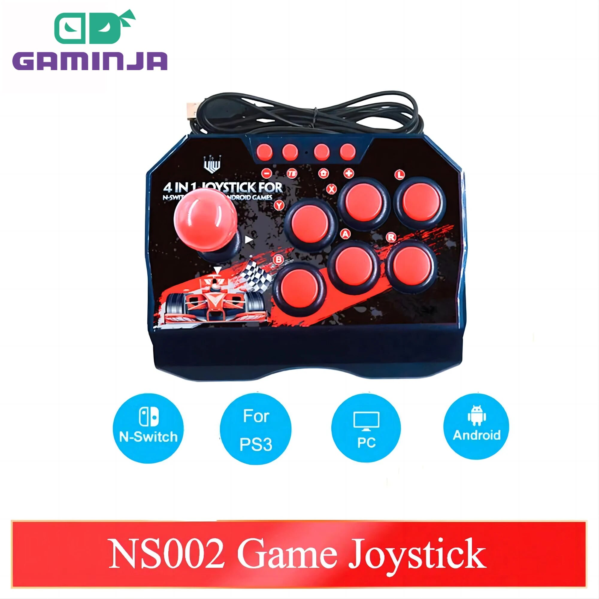 Retro Gaming Os - Gaminja ns002 4 in 1レトロなアーケードコンソールゲームジョイスティックロッカー戦闘コントローラー任天堂スイッチps3 pc