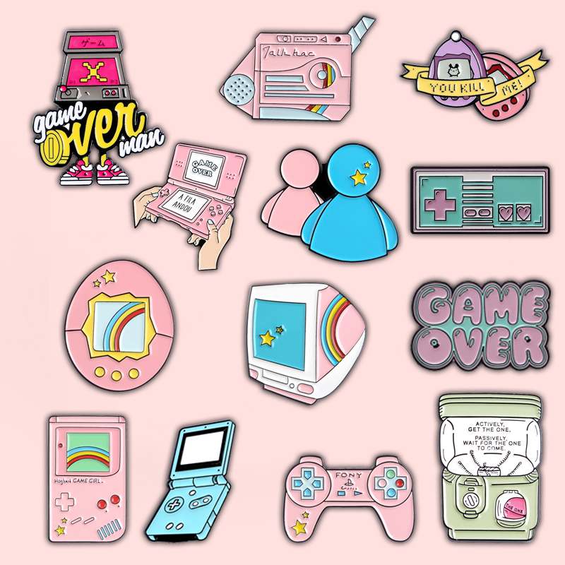 Retro Gaming Gifts - 再生! レトロなエナメルピン,80年代の90のゲームボーイズゲームのキット,ラペルピン,ピクセルゲーム,卸売ジュエリー