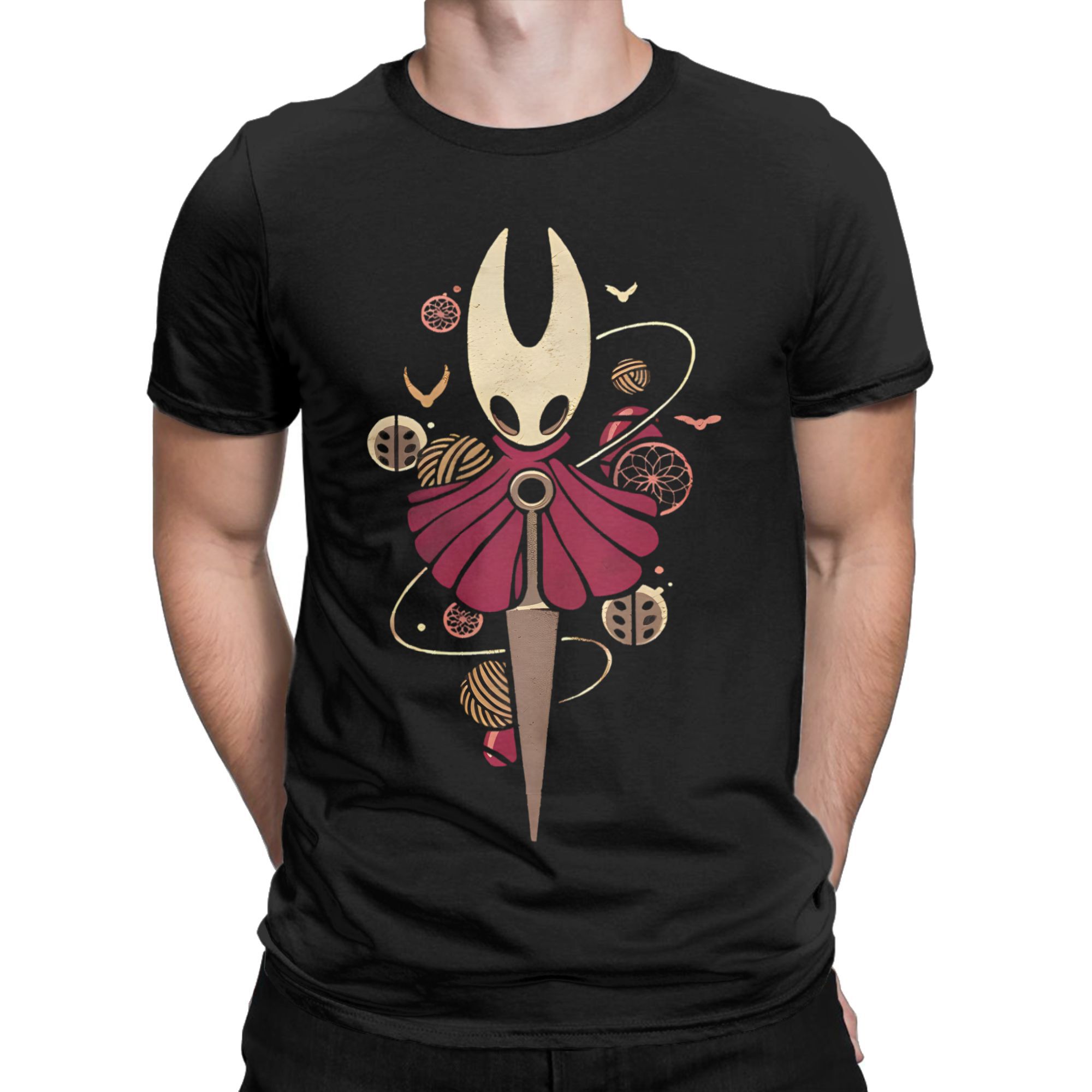 ホロウナイトシルクソングホーネット Tシャツ男性綿ヴィンテー - Retro Gaming T Shirts のレビューと価格