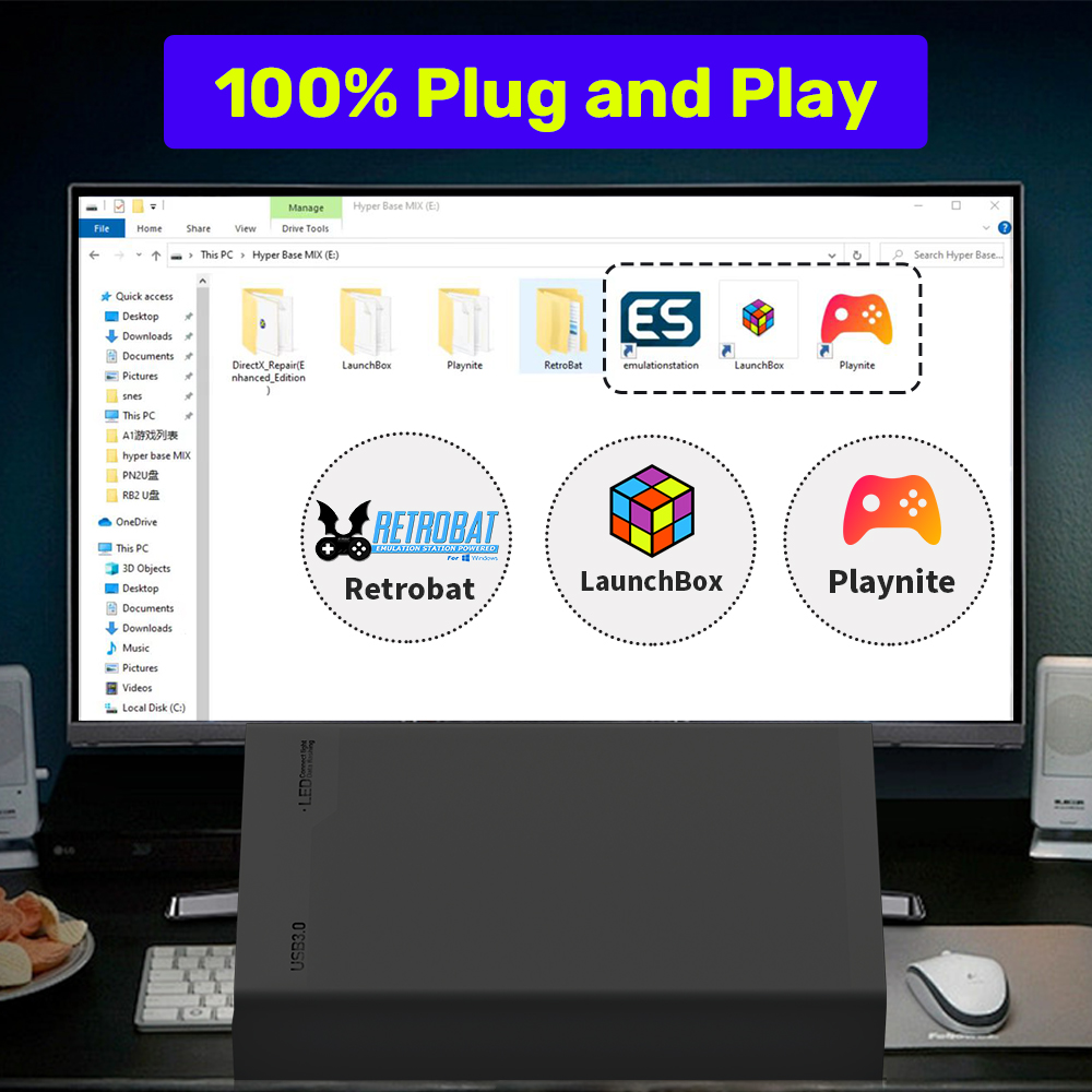 ハイパーベース MIX 500 グラムレトロゲームハードドラ - Retro Gaming Hard Drive のレビューと価格