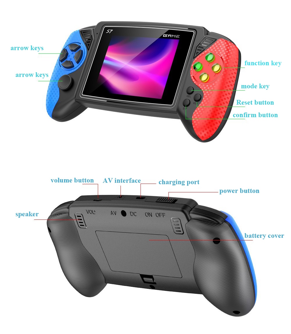 S7 レトロハンドヘルドゲーム機 3.5インチ液晶画面 62 - Retro Gaming Console Handheld のレビューと価格