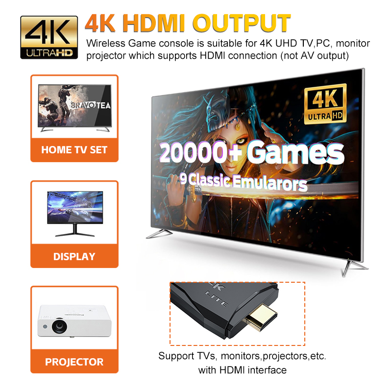 M9ビデオゲームコンソール 4K 20000ゲーム 2.4G - Retro Gaming Game Stick のレビューと価格