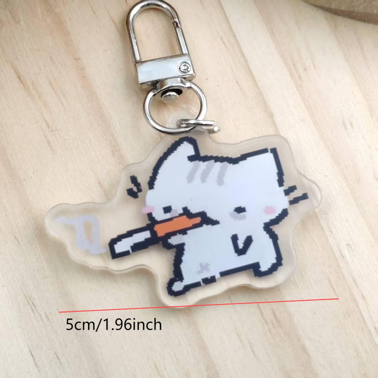 2D フラットピクセル猫キーホルダー - レトロゲームの雰囲 - Retro Gaming Gifts のレビューと価格